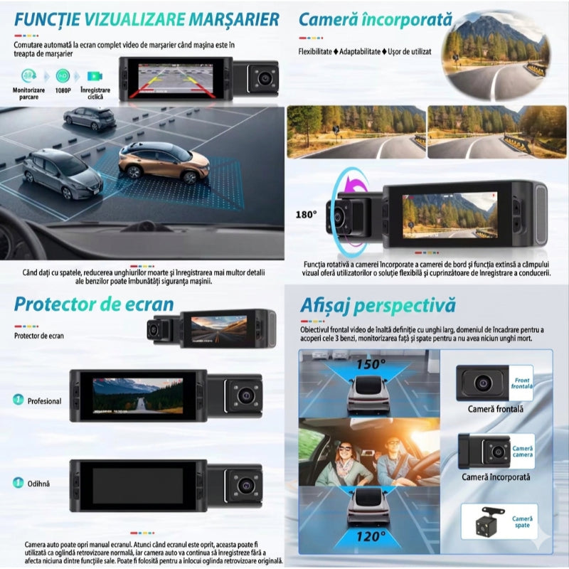 Camera de Bord Tripla HD